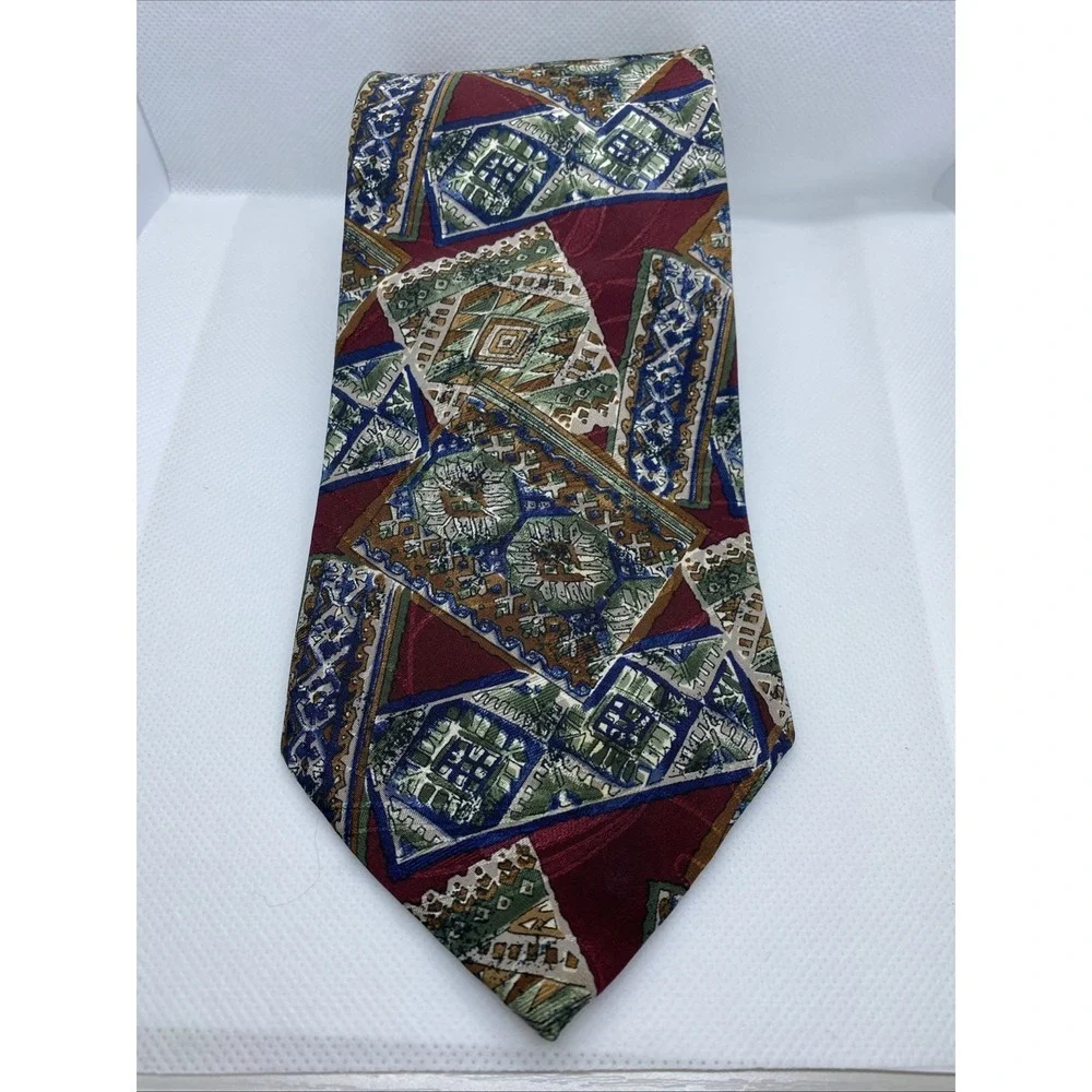 Wembley‎ Vintage Tie Retro Geometric Art Print Neckwear Multicolor Formal Men's